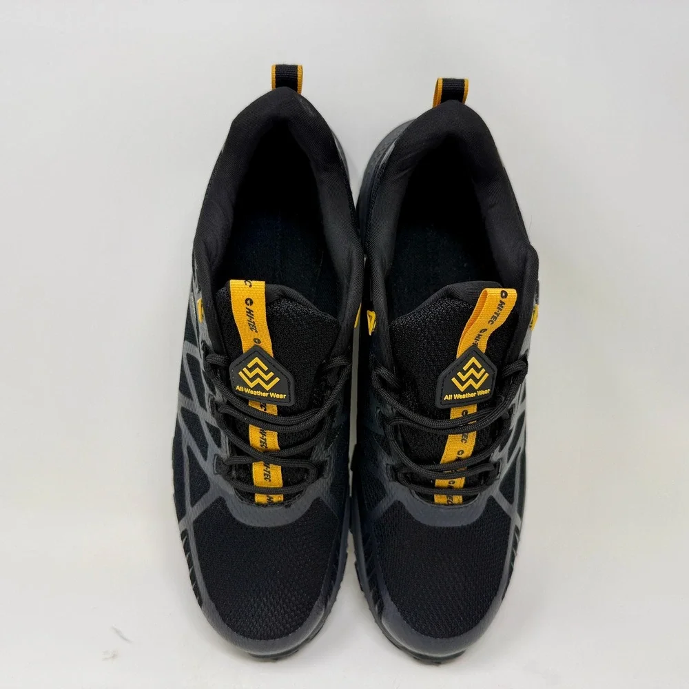 Hi-Tec Mauna Hiker WP Mens Sz 11 Waterproof Hiking Shoes Black Grey Yellow